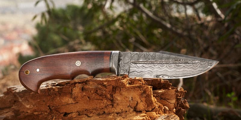 Slicing knife on a wooden board