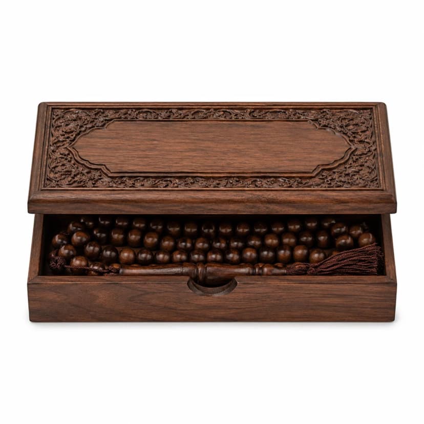 Premium Tasbeeh with Engraved Wooden Box